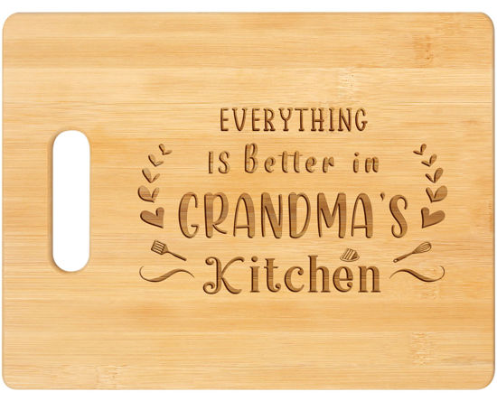 Picture of Grandma Gifts, Thoughtful Gifts for Grandma from Grandkids - Unique Engraved Bamboo Cutting Board Gift for Grandmother Grandma Nana, Great Kitchen gift for Grandma Birthday or Mother's Day