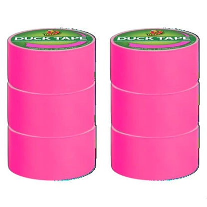Picture of Duck Brand 1265016_C Duck Color Duct Tape, 6-Roll, Neon Pink