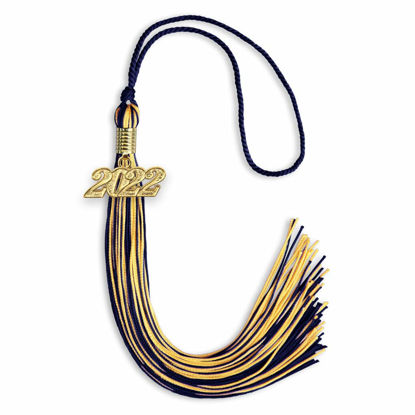 Picture of Endea Graduation Mixed Double Color Tassel with Gold Date Drop (Navy Blue/Gold, 2022)