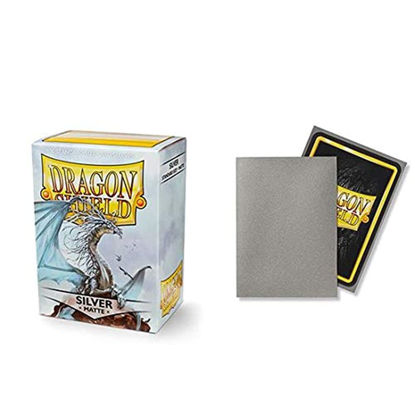 Picture of Dragon Shield Matte Silver Standard Size 100 ct Card Sleeves Individual Pack