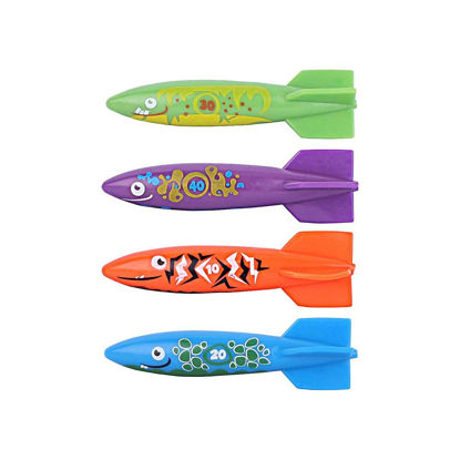 Picture of ZHFUYS Diving Pool Toy Underwater Swimming Throwing Diving Torpedo Shark,4 Pack
