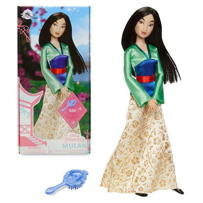 Picture of Disney Store Official Mulan Classic Doll for Kids, 11½ Inches, Includes Brush with Molded Details, Fully Posable Toy in Satin Dress - Suitable for Ages 3+ Toy Figure