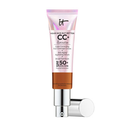 Picture of IT Cosmetics Your Skin But Better CC+ Cream Illumination, Rich Honey (W) - Color Correcting Cream, Full-Coverage Foundation, Hydrating Serum & SPF 50+ Sunscreen - Radiant Finish - 1.08 fl oz