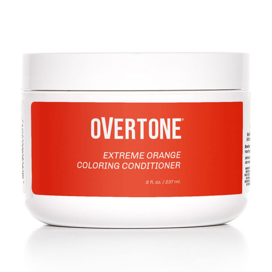 Picture of oVertone Haircare Color Depositing Conditioner - 8 oz Semi-permanent Hair Color Conditioner With Shea Butter & Coconut Oil - Extreme Silver Temporary Cruelty-Free Hair Color (Extreme Orange)