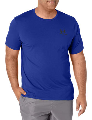 Picture of Under Armour mens Sportstyle Left Chest Short-Sleeve T-Shirt , Royal Blue (402)/Black , Large Tall