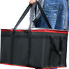 Picture of 2 PACK XXXL Insulated Food Delivery Bag Black Red Cooler Bags Keep Food Warm Catering Therma for doordash Catering Cooler Bags Keep Food Warm Catering Therma Catering Shopper hot XXXL