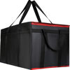 Picture of 2 PACK XXXL Insulated Food Delivery Bag Black Red Cooler Bags Keep Food Warm Catering Therma for doordash Catering Cooler Bags Keep Food Warm Catering Therma Catering Shopper hot XXXL