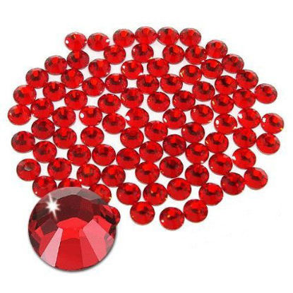 Jollin Hot Fix Crystal Flatback Rhinestones Glass Diamantes Gems 8.4mm(40ss  144pcs, Dark Red)