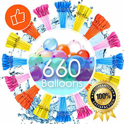 Picture of Water Balloons Instant Balloons Easy Quick Fill Balloons Splash Fun for Kids Girls Boys Balloons Set Party Games Quick Fill 660 Balloons for Outdoor Summer Funs CCV1