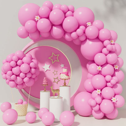 Picture of Baby Pink Balloons 110Pcs Pink Balloon Garland Arch Kit 5/10/12/18 Inch Matte Latex Pink Balloons Different Sizes as Gender Reveal Baby Shower Birthday Wedding Valentine’s Day Party Decorations