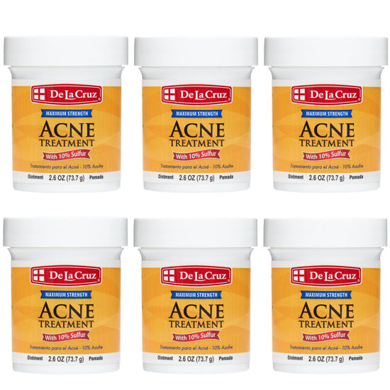 GetUSCart- De La Cruz Sulfur Ointment - Cystic Acne Treatment - Cystic Acne  Spot Treatment for Face and Body - 2.6 OZ (6 Pack)