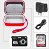 Picture of Carrying & Protective Case for Digital Camera, AbergBest 21 Mega Pixels 2.7" LCD Rechargeable HD/Kodak Pixpro/Canon PowerShot ELPH 180/190 / Sony DSCW800 / DSCW830 Cameras for Travel - Red