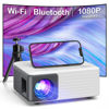 Picture of Mini Projector with WiFi and Bluetooth, 1080P Supported iPhone Projector with Projector Stand, Portable Movie Projector for Home Theater/Outdoor, Compatible with iOS/Android/Laptop/TV Stick/HDMI/PS5