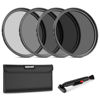 Picture of NEEWER 62mm ND Lens Filter Kit: ND2 ND4 ND8 ND16, Lens Cleaning Pen, Filter Pouch Neutral Density Filter and Accessory Kit Compatible with Canon Nikon Sony Panasonic DSLR Cameras with 62mm Lens