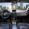 Picture of SEG Direct Car Steering Wheel Cover Universal Standard Size 14.5-15 inch, Black and Blue Microfiber Leather