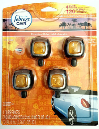 Picture of Febreze Hawaiian Aloha Car Vent Clip Air Freshener, 0.06 oz, 4 Pack