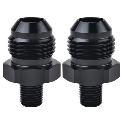 Picture of EVIL ENERGY 8AN Male Flare to 1/8" NPT Pipe Fitting Adapter Aluminum Straight Black 2PCS