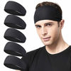 Picture of Acozycoo Mens Running Headband,5Pack,Mens Sweatband Sports Headband for Running,Cycling,Basketball,Yoga,Fitness Workout Stretchy Unisex Hairband (5 Black)