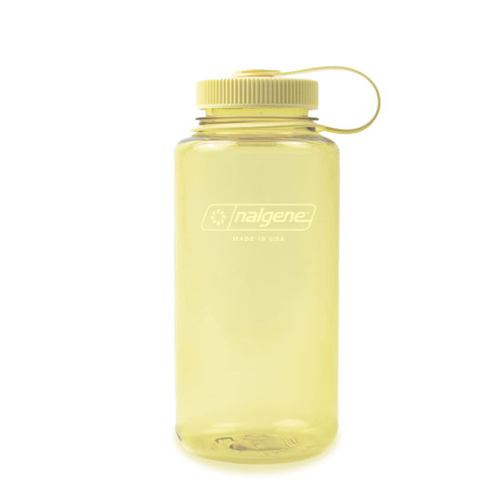 Picture of Nalgene Water Bottle Monochrome Collection - BPA Free Water Bottle Made from Recycled Materials - Reusable Water Bottle for Backpacking, Hiking, Gym - Shatterproof Water Bottle - 32 oz - Butter