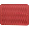 Picture of MicoYang Silicone Dish Drying Mat for Multiple Usage,Easy clean,Eco-friendly,Heat-resistant Silicone Mat for Kitchen Counter or Sink,Refrigerator or Drawer liner Red L 16 inches x 12 inches