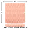 Picture of MicoYang Silicone Dish Drying Mat for Multiple Usage,Easy clean,Eco-friendly,Heat-resistant Silicone Mat for Kitchen Counter or Sink,Refrigerator or Drawer liner Pink M 12 inches x 12 inches