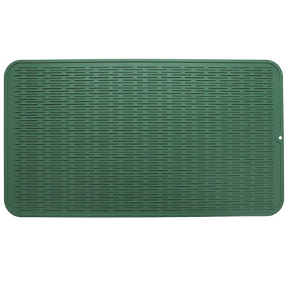 Picture of MicoYang Silicone Dish Drying Mat for Multiple Usage,Easy clean,Eco-friendly,Heat-resistant Silicone Mat for Kitchen Counter or Sink,Refrigerator or Drawer Liner Green XXXXL 32 inches x 18 inchess