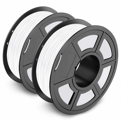 Picture of PLA 3D Printer Filament, SUNLU Neatly Wound PLA Filament 1.75mm Dimensional Accuracy +/- 0.02mm, Fit Most FDM 3D Printers, Good Vacuum Packaging Consumables, PLA 2KG, 1kg Spool, 2 Pack, White+White