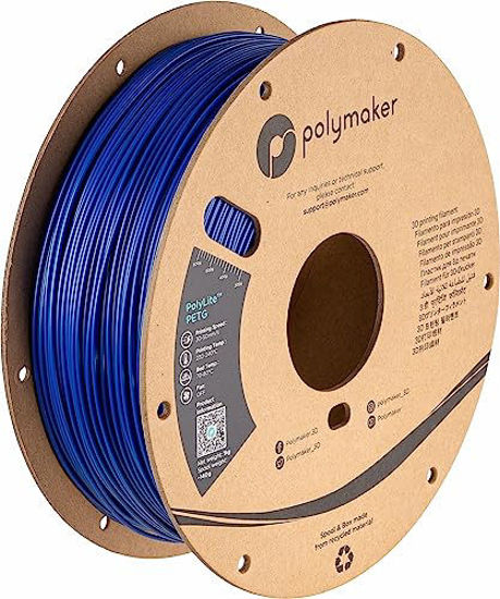 Picture of Polymaker PETG Filament 1.75mm, 1kg Strong PETG 3D Printer Filament Blue - PolyLite PETG Blue 3D Printing Filament 1.75mm, Dimensional Accuracy +/- 0.03mm, Print with Most 3D Printers