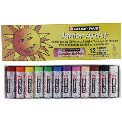 Picture of SAKURA Cray-Pas Junior Artist Oil Pastel Set - Chubbies Pastel Size - Soft Oil Pastels for Kids & Artists - 12 Colors