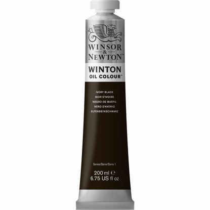 Picture of Winsor & Newton Winton Oil Color, 200ml (6.75-oz) Tube, Ivory Black