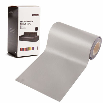 Picture of Leather Repair Patch Kit Light Grey 4 x 60 inch Leather Repair Tape Self Adhesive Patch for Furniture, Couch, Sofa, Car Seats Computer Chair First Aid Vinyl Repair Kit