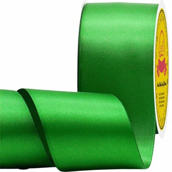 GetUSCart- LEEQE Double Face Emerald Green Satin Ribbon 2 inch X