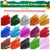 Picture of 200psc in 15 Glitter Colors, Pipe Cleaners,Glitter Pipe Cleaners, Chenille Stems, Pipe Cleaners for Crafts, Pipe Cleaner Crafts, Art and Craft Supplies.