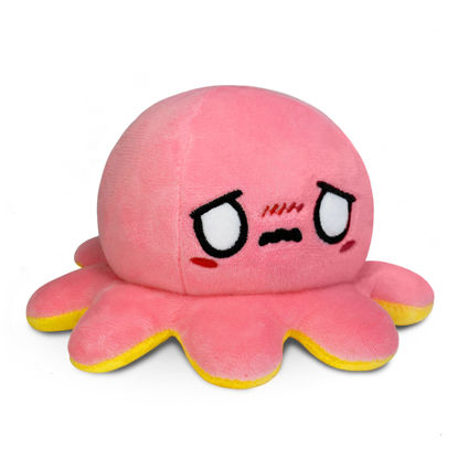 Picture of TeeTurtle - The Original Reversible Octopus Plushie - Yellow Happy + Pink Worried - Cute Sensory Fidget Stuffed Animals That Show Your Mood