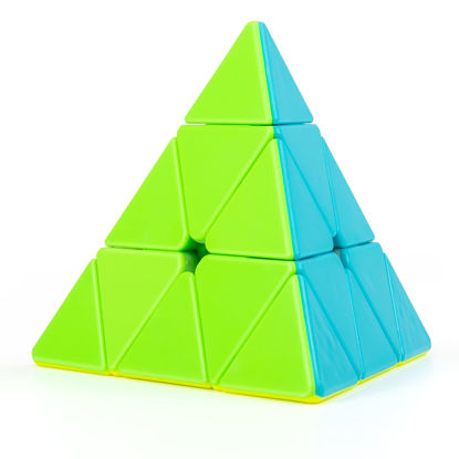 Picture of Speed Cube Pyramid,Jurnwey 3x3x3 Stickerless Frosted Triangle Puzzle Magic Cube