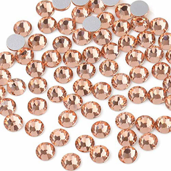 Picture of beadsland Flat Back Crystal Rhinestones Round Gems for Nail Art and Craft Glue Fix,Champagne (6.4-6.6mm) SS30/288pcs