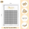 Picture of QUEWEL Cluster Lashes 240Pcs Individual Lashes 20D 0.07C Curl 16mm Knot-Free Lash Extensions Clusters Lashes Soft&Natural False Eyelashes Individual DIY Eyelash Extension at Home(20D 0.07C 16)