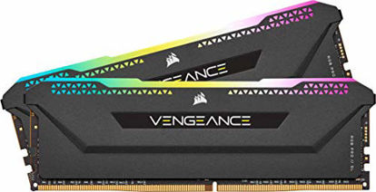 Picture of Corsair VENGEANCE RGB PRO SL DDR4 32GB (2x16GB) 3600MHz CL18 Intel XMP 2.0 AMD Ryzen iCUE Compatible Computer Memory - Black (CMH32GX4M2D3600C18)
