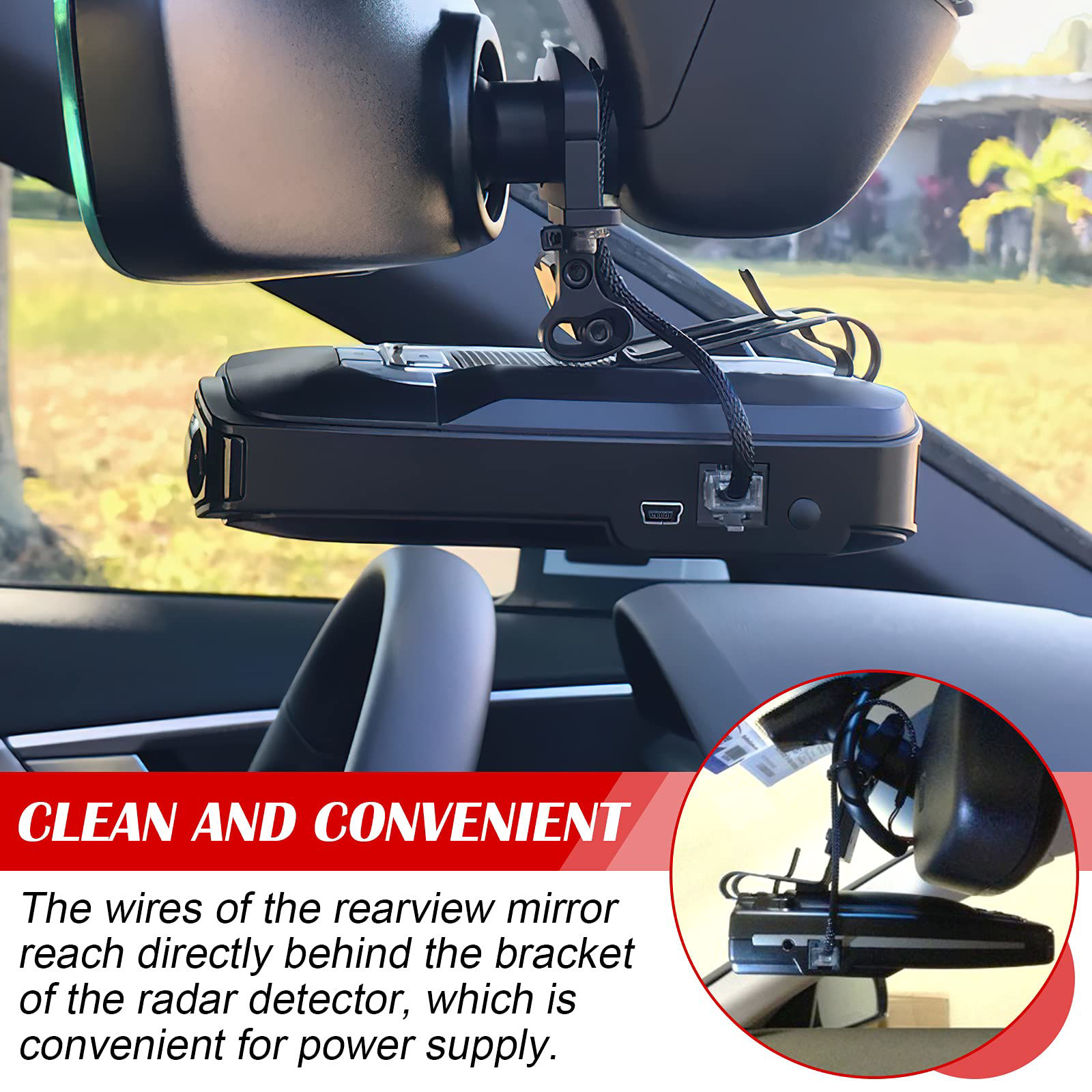 thumbnail image 2 of Radar Mount Mirror Mount + RJ11 Wire Kit – For Escort 9500ix, 8500x50, Redline 2 of 5