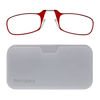 Picture of ThinOptics unisex-adult Reading Glasses + White Universal Pod Case | Red Frames, 1.50 Strength Readers Red Frames / White Case, 44 mm