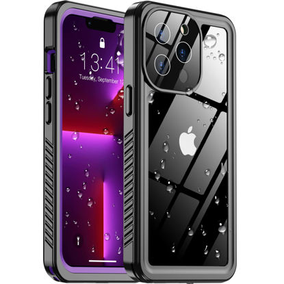 Picture of Temdan [Real 360 for iPhone 13 Pro Max Case Waterproof, Built-in 9H Tempered Glass Camera Lens & Screen Protection [13FTMilitary Dropproof][Full-Body Shockproof][IP68 Underwater] Case Purple