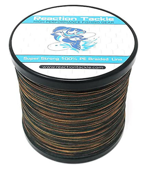 GetUSCart- Reaction Tackle Braided Fishing Line Green Camo 8LB 1000yd