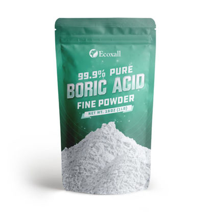 Picture of 1 Pound Boric Acid Fine Powder - 99.9% Pure Fine Powder - Highly Effective Multi-Purpose Anhydrous 1 Pound Bag - Industrial Grade Strength