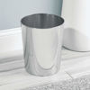 Picture of mDesign Round Metal Small 1.7 Gallon Recycle Trash Can Wastebasket, Garbage Container Bin for Bathrooms, Kitchen, Bedroom, Home Office - Durable Stainless Steel - Mirri Collection - Chrome