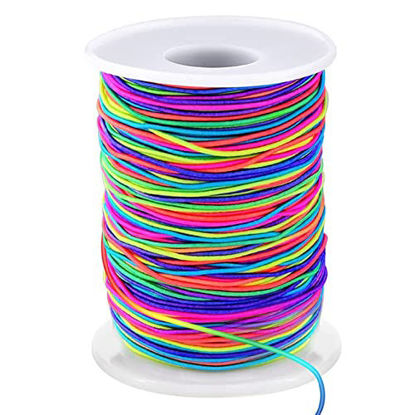 Picture of Elastic String for Bracelets, 1mm x 330 Feet Sturdy Rainbow Elastic Cord for Jewelry Making, Necklaces, Beading and Crafts