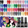 Picture of JODSONE 35 PCS Gel Nail Polish Set- Gel Nail Kit with 32 Colors Gel polish Kit Base Coat No Wipe Top Coat Matte Top Coat Nail Polish Set Green Blue Red Pink Collection Gifts for Women