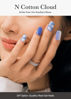 Picture of ohora Semi Cured Gel Nail Strips (N Cotton Cloud) - Works with Any Nail Lamps, Salon-Quality, Long Lasting, Easy to Apply & Remove - Includes 2 Prep Pads, Nail File & Wooden Stick - Blue