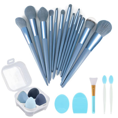 Picture of Makeup Brushes 22 Pcs Makeup Kit,Foundation Brush Eyeshadow Brush Make up Brushes Set (Blue, 22 Piece Set)