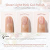 Picture of GAOY Sheer Light Pink Gel Nail Polish, 16ml Jelly Milky White Peach Translucent Color 1352 UV Light Cure Gel Polish for Nail Art DIY Manicure and Pedicure at Home