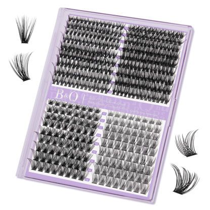 Picture of BQ Lash Clusters MIX 4 Styles 10-18MIX 396 Individual Lashes DIY Eyelashes Extension 10-18 Mix 3D Fluffy Cluster Lashes Extension DIY at Home(DP01,10-18MIX)